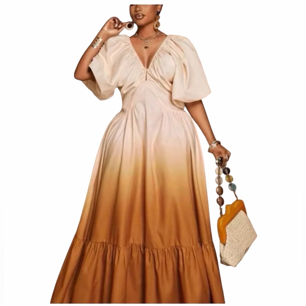 Elegant Ombre Maxi Dress Size 3XL